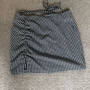 zara checkered skirt
